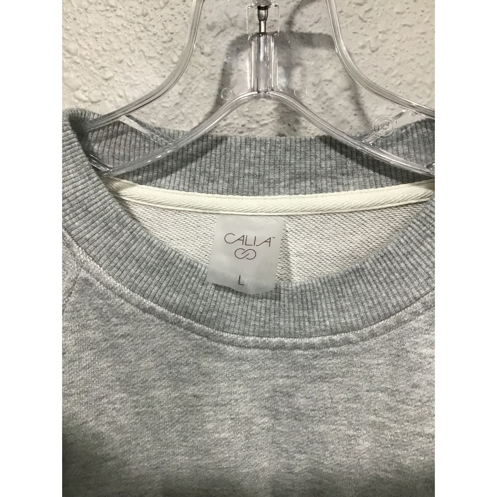CALIA by Carrie Underwood Womens Pleated Sweatshirt Gray L Minimalist Athleisure - Picture 3 of 6